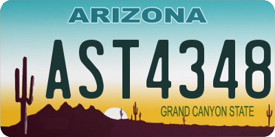 AZ license plate AST4348