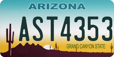 AZ license plate AST4353