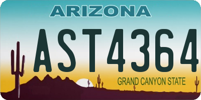 AZ license plate AST4364
