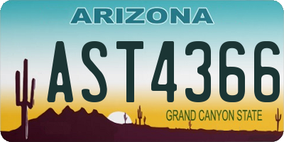 AZ license plate AST4366
