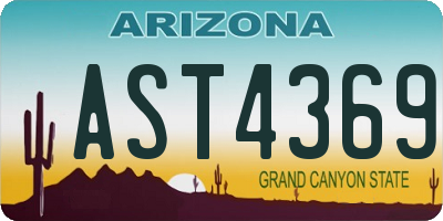 AZ license plate AST4369