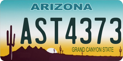 AZ license plate AST4373