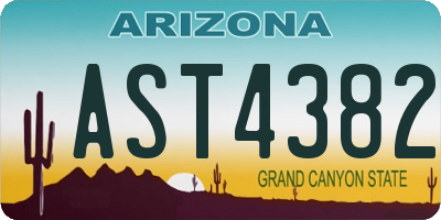 AZ license plate AST4382