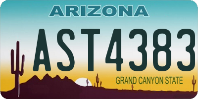 AZ license plate AST4383