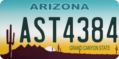 AZ license plate AST4384