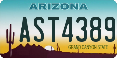 AZ license plate AST4389
