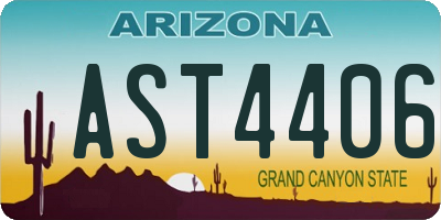AZ license plate AST4406
