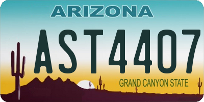 AZ license plate AST4407