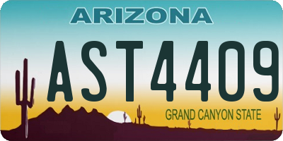 AZ license plate AST4409