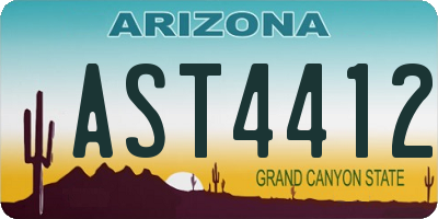 AZ license plate AST4412