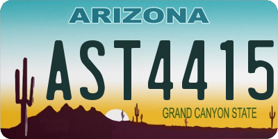 AZ license plate AST4415