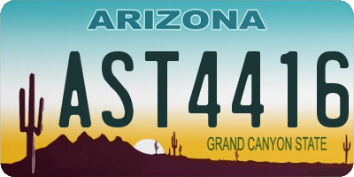 AZ license plate AST4416