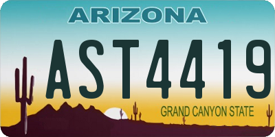AZ license plate AST4419