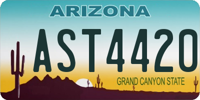AZ license plate AST4420