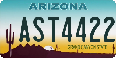 AZ license plate AST4422