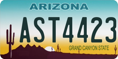 AZ license plate AST4423