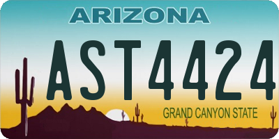 AZ license plate AST4424