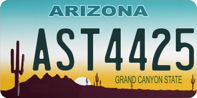 AZ license plate AST4425