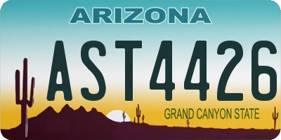 AZ license plate AST4426