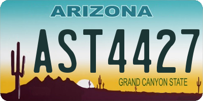 AZ license plate AST4427