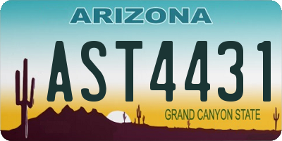 AZ license plate AST4431