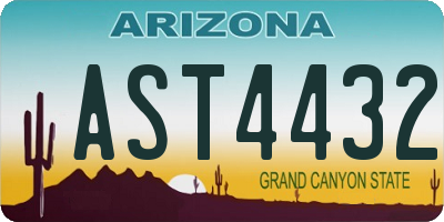 AZ license plate AST4432