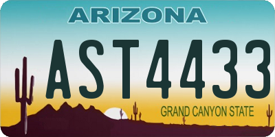 AZ license plate AST4433