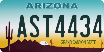 AZ license plate AST4434