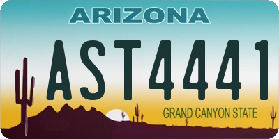 AZ license plate AST4441