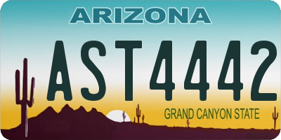 AZ license plate AST4442