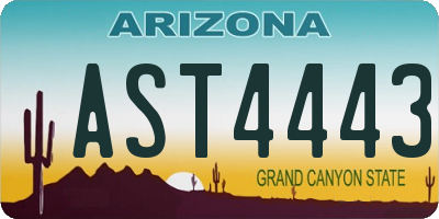 AZ license plate AST4443