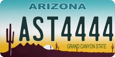 AZ license plate AST4444