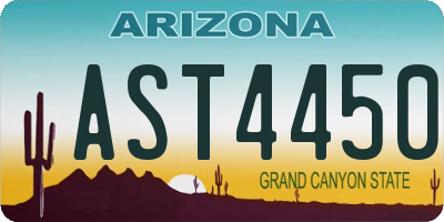 AZ license plate AST4450