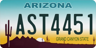 AZ license plate AST4451
