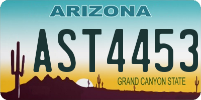 AZ license plate AST4453