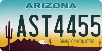 AZ license plate AST4455