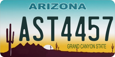 AZ license plate AST4457