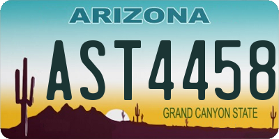 AZ license plate AST4458