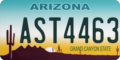 AZ license plate AST4463