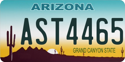 AZ license plate AST4465