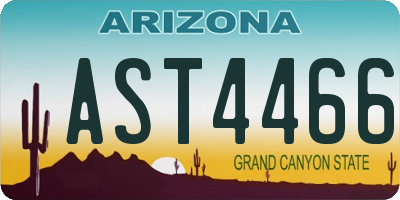 AZ license plate AST4466