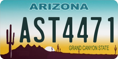 AZ license plate AST4471