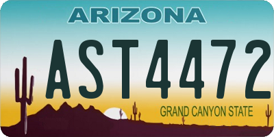 AZ license plate AST4472