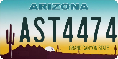 AZ license plate AST4474