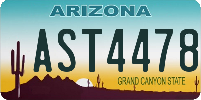 AZ license plate AST4478