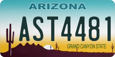 AZ license plate AST4481