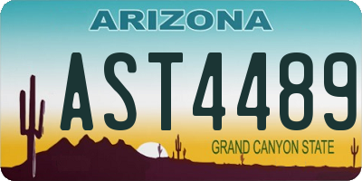 AZ license plate AST4489