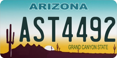 AZ license plate AST4492