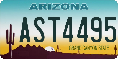 AZ license plate AST4495