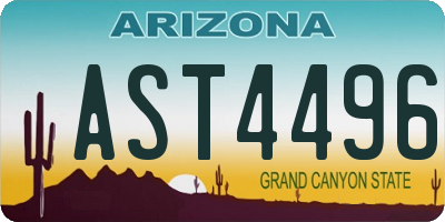 AZ license plate AST4496
